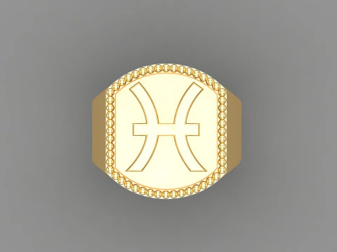 Pisces Man Ring Version 2 3D Print Model