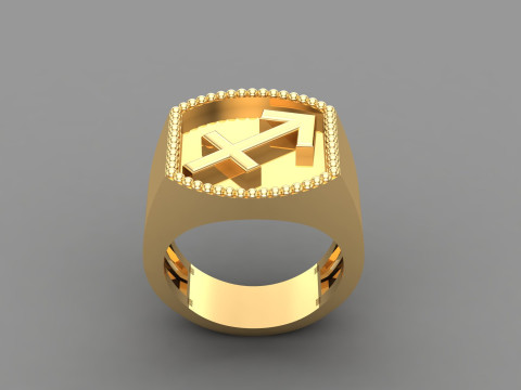 Sagittarius Man Ring Version 2 3D Print Model