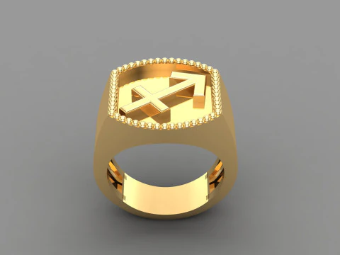 Кольцо для мужчины-Стрельца, версия 2 3D Принт Модель