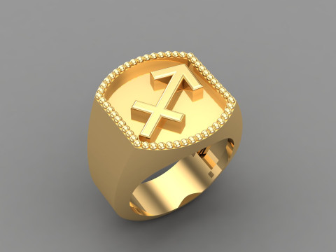Sagittarius Man Ring Version 2 Modèles 3D en vedette