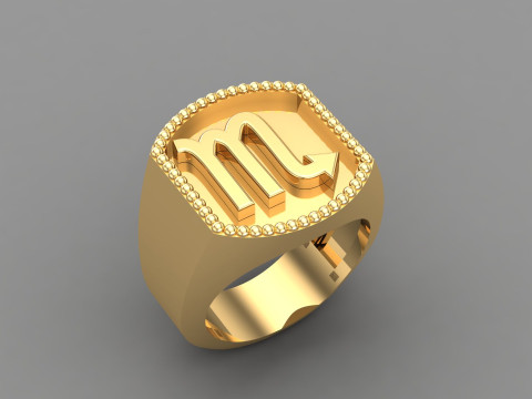 Scorpio Man Ring Version 2 3D Print Model