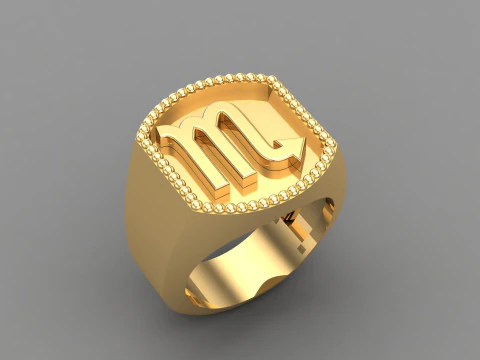 Scorpio Man Ring Version 2 3D Print Model