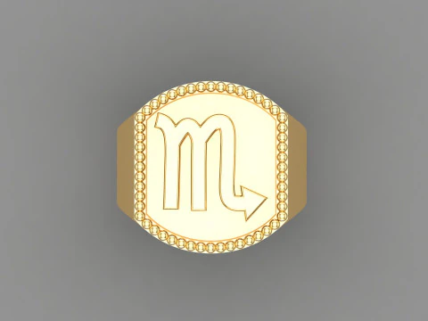 Scorpio Man Ring Version 2 3D Print Model