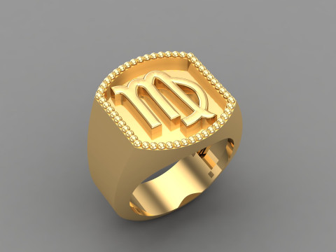 Virgo Man Ring Version 2 3D प्रिंट मॉडल