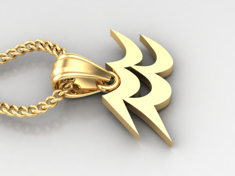 Aquarius Light Gold Pendant Version 5 3D Принт Модель