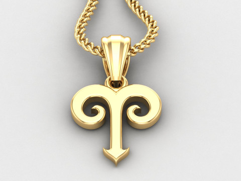 Aries Light Gold Pendant Version 5 3D Print Model