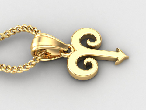 Aries Light Gold Pendant Version 5 3D Druckmodell