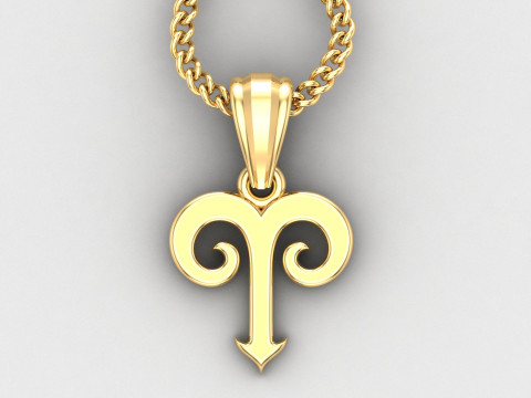 Aries Light Gold Pendant Version 5 3D Druckmodell