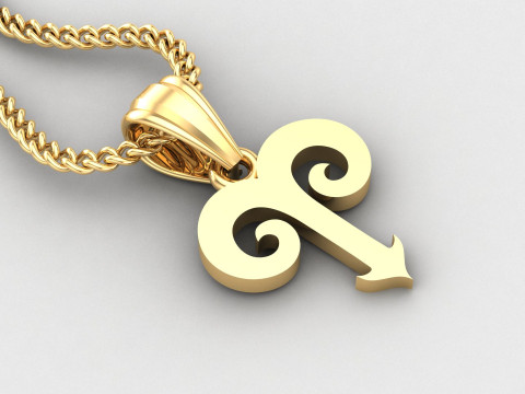 Aries Light Gold Pendant Version 5 3D Druckmodell
