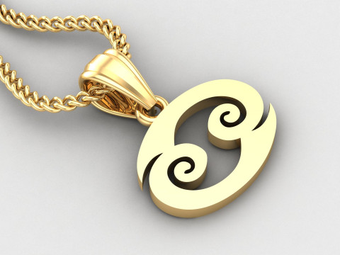 Cancer Light Gold Pendant Version 5 3Dプリントモデル