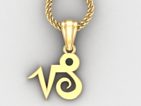 Capricom Light Gold Pendant Version 5 3Dプリントモデル
