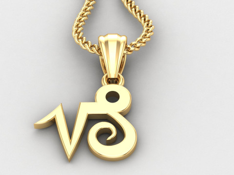 Capricom Light Gold Pendant Version 5 3D 프린트 모델