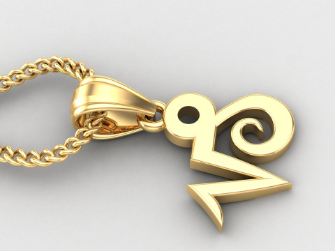 Capricom Light Gold Pendant Version 5 3D 프린트 모델