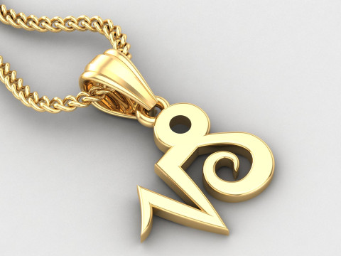 Capricom Light Gold Pendant Version 5 3D 프린트 모델