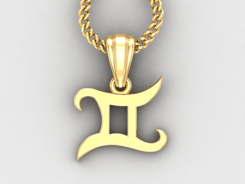 Gemini Light Gold Pendant Version 5 3D Print Model