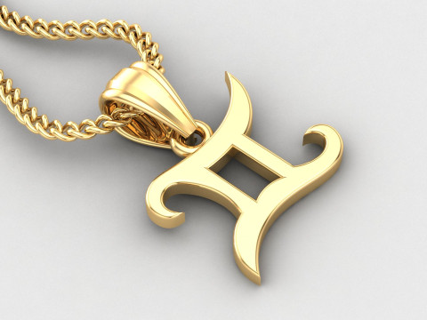 Gemini Light Gold Pendant Version 5 3D 프린트 모델