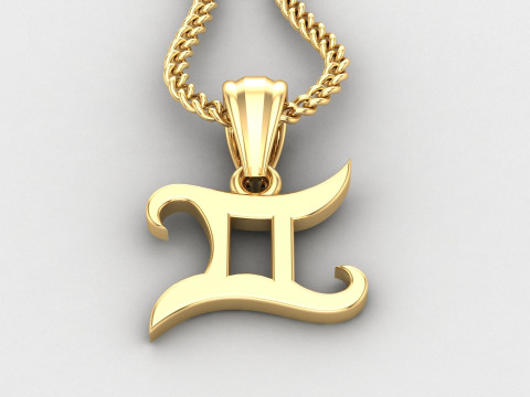 Gemini Light Gold Pendant Version 5 3D 프린트 모델