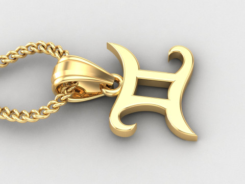 Gemini Light Gold Pendant Version 5 3D 프린트 모델