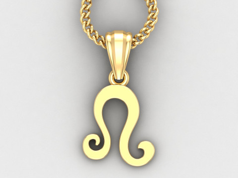 Leo Light Gold Pendant Version 5 3D Print Model
