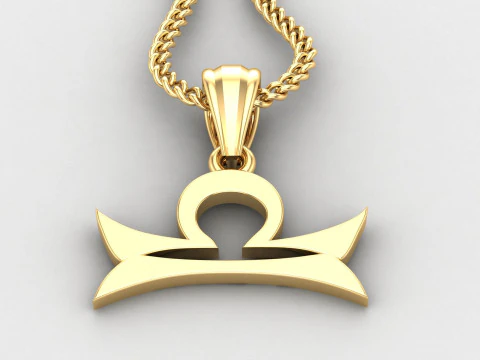 Libra Light Gold Pendant Version 5 3D Print Model