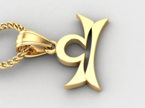 Libra Light Gold Pendant Version 5 3D Print Model