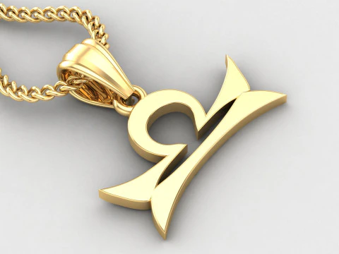 Libra Light Gold Pendant Version 5 3D Print Model