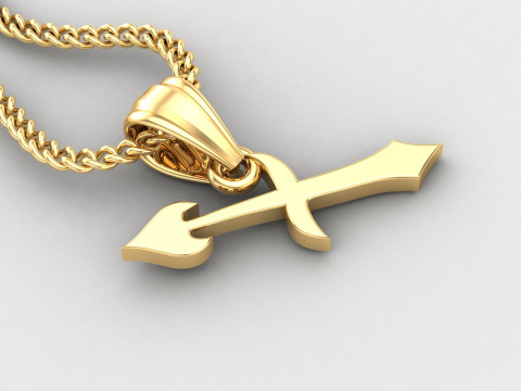 Sagittarius Light Gold Pendant Version 5 3D 打印模型