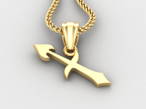 Sagittarius Light Gold Pendant Version 5 3D 打印模型