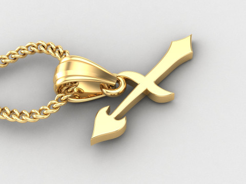 Sagittarius Light Gold Pendant Version 5 3D 打印模型