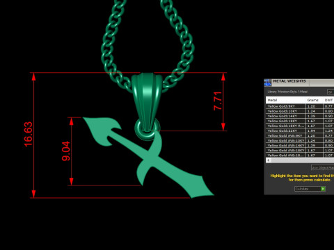 Sagittarius Light Gold Pendant Version 5 3D 打印模型