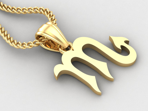 Scorpio Light Gold Pendant Version 5 3D Print Model