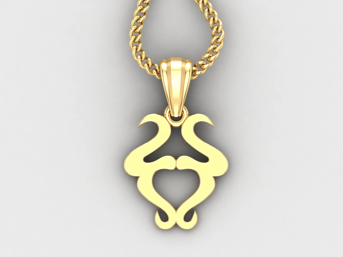 Taurus Light Gold Pendant Version 5 3D Print Model .c4d .max .obj .3ds .fbx .stl .blend 