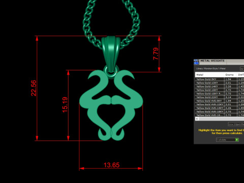 Taurus Light Gold Pendant Version 5 Modèles 3D en vedette