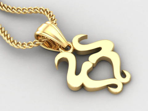 Taurus Light Gold Pendant Version 5 3D Print Model