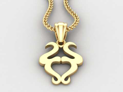 Taurus Light Gold Pendant Version 5 Modèles 3D en vedette