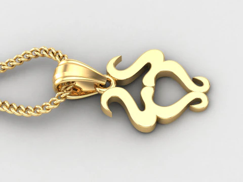 Taurus Light Gold Pendant Version 5 3D Print Model