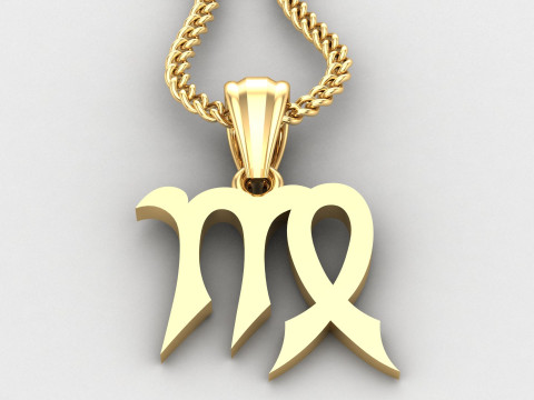 Virgo Light Gold Pendant Version 5 3D Принт Модель