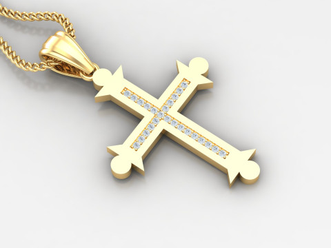 Cross Pendant Jesus Christ4CP004 Model Cetak 3D