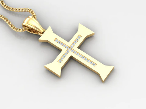 Pingente Cruz Jesus Cristo4CP0015 Modelo de Impressão 3D