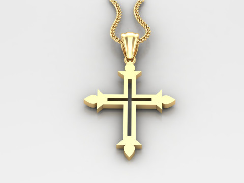 Cross Pendant Jesus Christ4CP0021 Modèles 3D en vedette