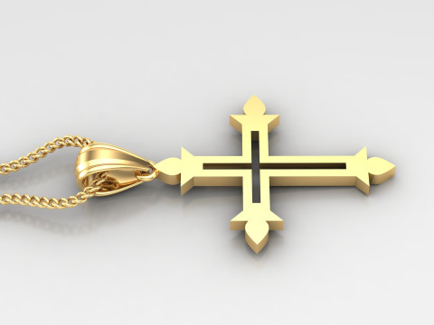 Cross Pendant Jesus Christ4CP0021 Modèles 3D en vedette