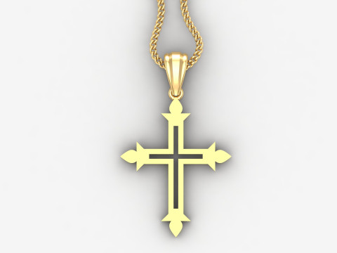 Cross Pendant Jesus Christ4CP0021 Modèles 3D en vedette