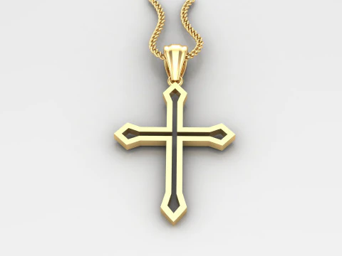 Cross Pendant Jesus Christ 4CP0023 3D Print Model