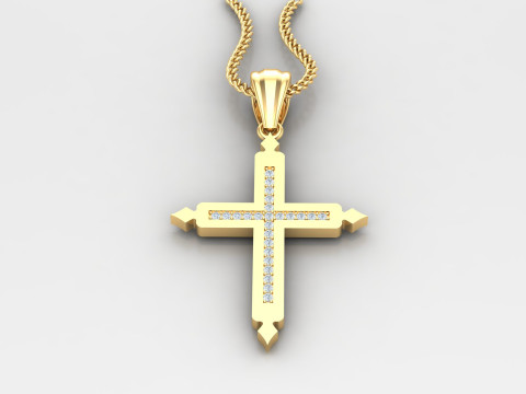 Cross Pendant Jesus Christ 4CP0024 3D Print Model