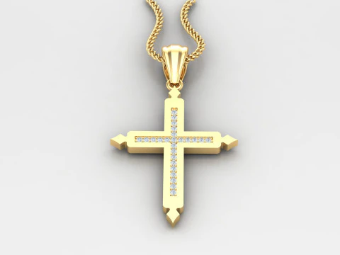 Cross Pendant Jesus Christ 4CP0024 3D Print Model