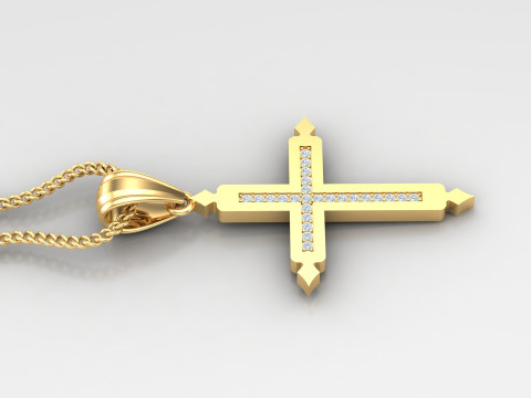Cross Pendant Jesus Christ 4CP0024 3D Print Model