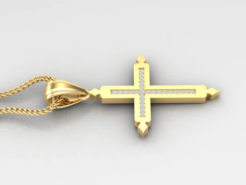 Cross Pendant Jesus Christ 4CP0024 3D Print Model