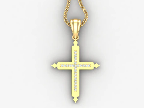 Cross Pendant Jesus Christ 4CP0024 3D Print Model