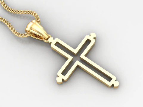 Wisiorek z krzyżem Jezus Chrystus 4CP0027 Model do druku 3D