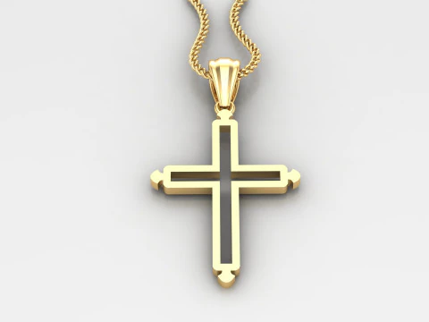Cross Pendant Jesus Christ 4CP0027 3D Print Model